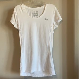 under armour white semi-fitted cotton shirt